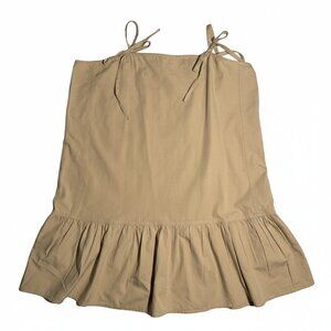 OAK+FORT Beige Spaghetti Strap Ruffle Hem Sundress